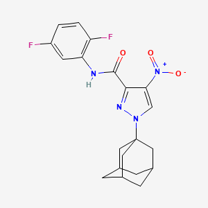 molecular formula C20H20F2N4O3 B4380096 1-(1-adamantyl)-N-(2,5-difluorophenyl)-4-nitro-1H-pyrazole-3-carboxamide 