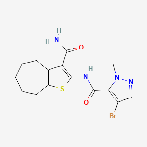 N-[3-(AMINOCARBONYL)-5,6,7,8-TETRAHYDRO-4H-CYCLOHEPTA[B]THIOPHEN-2-YL]-4-BROMO-1-METHYL-1H-PYRAZOLE-5-CARBOXAMIDE