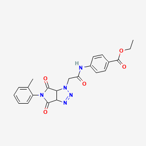 ETHYL 4-({2-[5-(2-METHYLPHENYL)-4,6-DIOXO-4,5,6,6A-TETRAHYDROPYRROLO[3,4-D][1,2,3]TRIAZOL-1(3AH)-YL]ACETYL}AMINO)BENZOATE