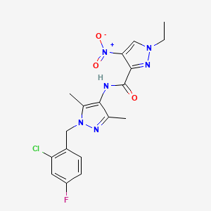 N-[1-(2-chloro-4-fluorobenzyl)-3,5-dimethyl-1H-pyrazol-4-yl]-1-ethyl-4-nitro-1H-pyrazole-3-carboxamide