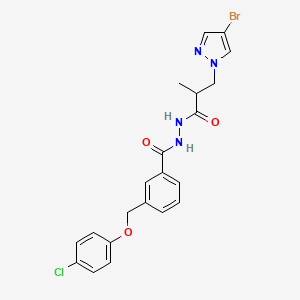 3-(4-BROMO-1H-PYRAZOL-1-YL)-N-{3-[(4-CHLOROPHENOXY)METHYL]BENZOYL}-2-METHYLPROPANOHYDRAZIDE