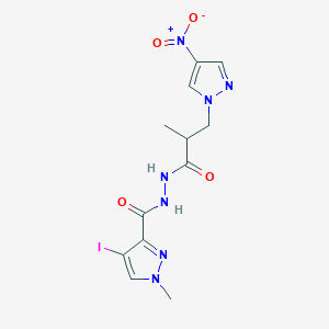 4-IODO-1-METHYL-N-[2-METHYL-3-(4-NITRO-1H-PYRAZOL-1-YL)PROPANOYL]-1H-PYRAZOLE-3-CARBOHYDRAZIDE