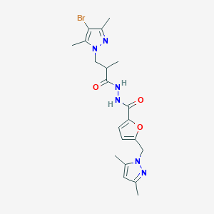 N-[3-(4-BROMO-3,5-DIMETHYL-1H-PYRAZOL-1-YL)-2-METHYLPROPANOYL]-5-[(3,5-DIMETHYL-1H-PYRAZOL-1-YL)METHYL]-2-FUROHYDRAZIDE