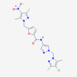 N~2~-{1-[(4-CHLORO-3,5-DIMETHYL-1H-PYRAZOL-1-YL)METHYL]-1H-PYRAZOL-4-YL}-5-[(3,5-DIMETHYL-4-NITRO-1H-PYRAZOL-1-YL)METHYL]-2-FURAMIDE