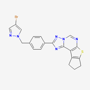 2-{4-[(4-bromo-1H-pyrazol-1-yl)methyl]phenyl}-9,10-dihydro-8H-cyclopenta[4,5]thieno[3,2-e][1,2,4]triazolo[1,5-c]pyrimidine