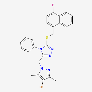 3-[(4-BROMO-3,5-DIMETHYL-1H-PYRAZOL-1-YL)METHYL]-5-{[(4-FLUORO-1-NAPHTHYL)METHYL]SULFANYL}-4-PHENYL-4H-1,2,4-TRIAZOLE