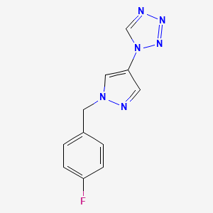 molecular formula C11H9FN6 B4380231 1-[1-(4-FLUOROBENZYL)-1H-PYRAZOL-4-YL]-1H-1,2,3,4-TETRAAZOLE 