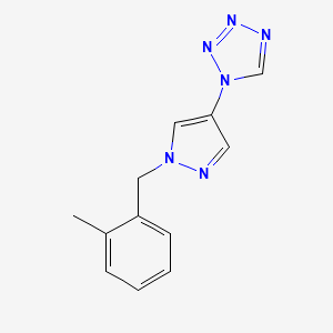 molecular formula C12H12N6 B4380243 1-[1-(2-METHYLBENZYL)-1H-PYRAZOL-4-YL]-1H-1,2,3,4-TETRAAZOLE 