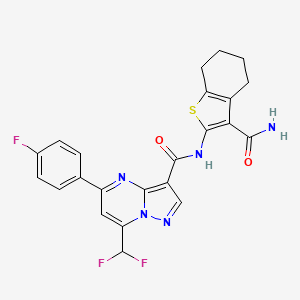 N-[3-(AMINOCARBONYL)-4,5,6,7-TETRAHYDRO-1-BENZOTHIOPHEN-2-YL]-7-(DIFLUOROMETHYL)-5-(4-FLUOROPHENYL)PYRAZOLO[1,5-A]PYRIMIDINE-3-CARBOXAMIDE