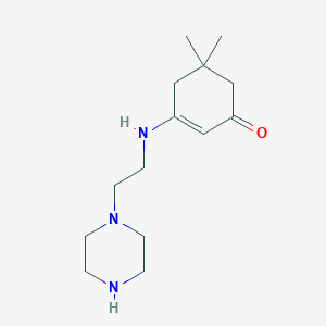 molecular formula C14H25N3O B438027 5,5-Dimethyl-3-(2-piperazin-1-yl-ethylamino)-cyclohex-2-enone CAS No. 353470-05-0