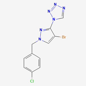 molecular formula C11H8BrClN6 B4380346 1-[4-BROMO-1-(4-CHLOROBENZYL)-1H-PYRAZOL-3-YL]-1H-1,2,3,4-TETRAAZOLE 