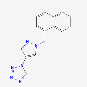 molecular formula C15H12N6 B4380351 1-[1-(1-NAPHTHYLMETHYL)-1H-PYRAZOL-4-YL]-1H-1,2,3,4-TETRAAZOLE 