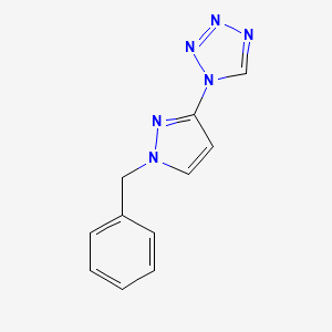 molecular formula C11H10N6 B4380362 1-(1-BENZYL-1H-PYRAZOL-3-YL)-1H-1,2,3,4-TETRAAZOLE 