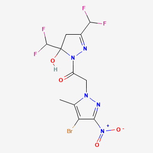 1-[3,5-BIS(DIFLUOROMETHYL)-5-HYDROXY-4,5-DIHYDRO-1H-PYRAZOL-1-YL]-2-(4-BROMO-5-METHYL-3-NITRO-1H-PYRAZOL-1-YL)-1-ETHANONE