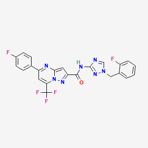 N-[1-(2-fluorobenzyl)-1H-1,2,4-triazol-3-yl]-5-(4-fluorophenyl)-7-(trifluoromethyl)pyrazolo[1,5-a]pyrimidine-2-carboxamide