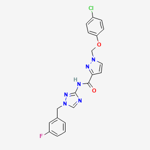 molecular formula C20H16ClFN6O2 B4380402 1-[(4-chlorophenoxy)methyl]-N-[1-(3-fluorobenzyl)-1H-1,2,4-triazol-3-yl]-1H-pyrazole-3-carboxamide 