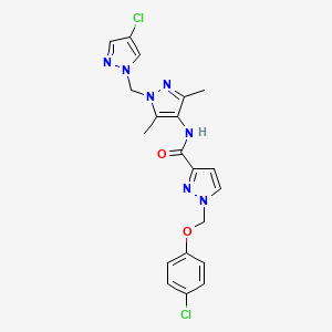 1-[(4-CHLOROPHENOXY)METHYL]-N~3~-{1-[(4-CHLORO-1H-PYRAZOL-1-YL)METHYL]-3,5-DIMETHYL-1H-PYRAZOL-4-YL}-1H-PYRAZOLE-3-CARBOXAMIDE