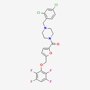 [4-(2,4-DICHLOROBENZYL)PIPERAZINO]{5-[(2,3,5,6-TETRAFLUOROPHENOXY)METHYL]-2-FURYL}METHANONE