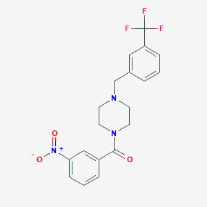 molecular formula C19H18F3N3O3 B4380493 (3-NITROPHENYL){4-[3-(TRIFLUOROMETHYL)BENZYL]PIPERAZINO}METHANONE 