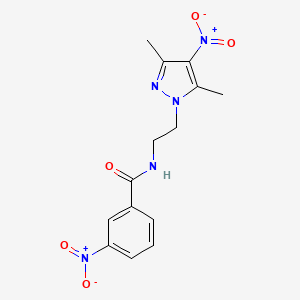 molecular formula C14H15N5O5 B4380500 N-[2-(3,5-dimethyl-4-nitro-1H-pyrazol-1-yl)ethyl]-3-nitrobenzamide 