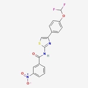 molecular formula C17H11F2N3O4S B4380507 N-{4-[4-(difluoromethoxy)phenyl]-1,3-thiazol-2-yl}-3-nitrobenzamide 