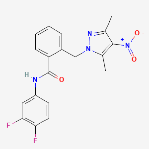 N-(3,4-difluorophenyl)-2-[(3,5-dimethyl-4-nitro-1H-pyrazol-1-yl)methyl]benzamide