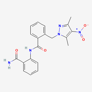 molecular formula C20H19N5O4 B4380553 2-({2-[(3,5-DIMETHYL-4-NITRO-1H-PYRAZOL-1-YL)METHYL]BENZOYL}AMINO)BENZAMIDE 