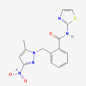 2-[(5-methyl-3-nitro-1H-pyrazol-1-yl)methyl]-N-(1,3-thiazol-2-yl)benzamide