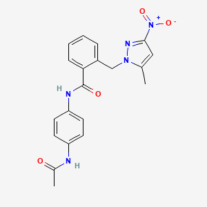 N-[4-(acetylamino)phenyl]-2-[(5-methyl-3-nitro-1H-pyrazol-1-yl)methyl]benzamide