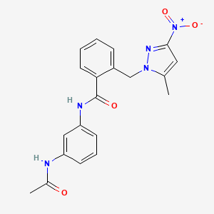 N-[3-(acetylamino)phenyl]-2-[(5-methyl-3-nitro-1H-pyrazol-1-yl)methyl]benzamide