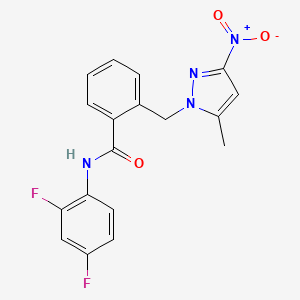 N-(2,4-difluorophenyl)-2-[(5-methyl-3-nitro-1H-pyrazol-1-yl)methyl]benzamide