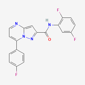 molecular formula C19H11F3N4O B4380611 N-(2,5-difluorophenyl)-7-(4-fluorophenyl)pyrazolo[1,5-a]pyrimidine-2-carboxamide 