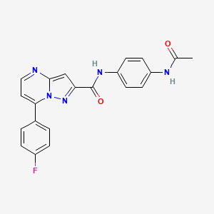 molecular formula C21H16FN5O2 B4380646 N~2~-[4-(ACETYLAMINO)PHENYL]-7-(4-FLUOROPHENYL)PYRAZOLO[1,5-A]PYRIMIDINE-2-CARBOXAMIDE 