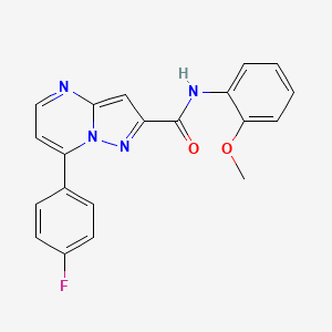 molecular formula C20H15FN4O2 B4380652 7-(4-FLUOROPHENYL)-N~2~-(2-METHOXYPHENYL)PYRAZOLO[1,5-A]PYRIMIDINE-2-CARBOXAMIDE 