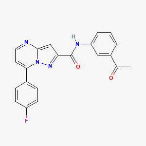 molecular formula C21H15FN4O2 B4380657 N-(3-acetylphenyl)-7-(4-fluorophenyl)pyrazolo[1,5-a]pyrimidine-2-carboxamide 