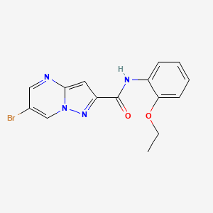 molecular formula C15H13BrN4O2 B4380665 6-bromo-N-(2-ethoxyphenyl)pyrazolo[1,5-a]pyrimidine-2-carboxamide 