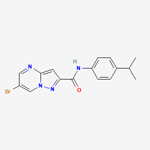 molecular formula C16H15BrN4O B4380694 6-bromo-N-(4-isopropylphenyl)pyrazolo[1,5-a]pyrimidine-2-carboxamide 