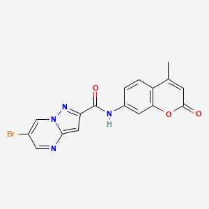 molecular formula C17H11BrN4O3 B4380702 6-bromo-N-(4-methyl-2-oxo-2H-chromen-7-yl)pyrazolo[1,5-a]pyrimidine-2-carboxamide 