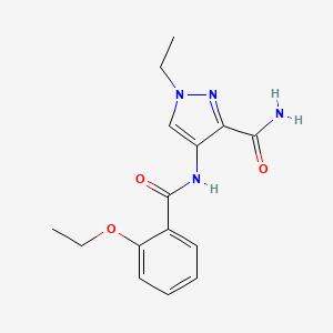 molecular formula C15H18N4O3 B4380709 4-[(2-ethoxybenzoyl)amino]-1-ethyl-1H-pyrazole-3-carboxamide 