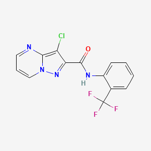 3-chloro-N-[2-(trifluoromethyl)phenyl]pyrazolo[1,5-a]pyrimidine-2-carboxamide