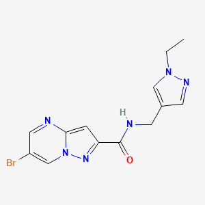 6-bromo-N-[(1-ethyl-1H-pyrazol-4-yl)methyl]pyrazolo[1,5-a]pyrimidine-2-carboxamide