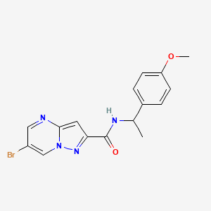 molecular formula C16H15BrN4O2 B4380789 6-bromo-N-[1-(4-methoxyphenyl)ethyl]pyrazolo[1,5-a]pyrimidine-2-carboxamide 