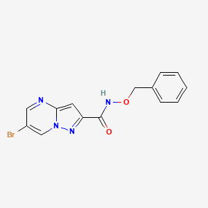 molecular formula C14H11BrN4O2 B4380822 N-(benzyloxy)-6-bromopyrazolo[1,5-a]pyrimidine-2-carboxamide 