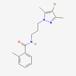 N-[3-(4-bromo-3,5-dimethyl-1H-pyrazol-1-yl)propyl]-2-methylbenzamide