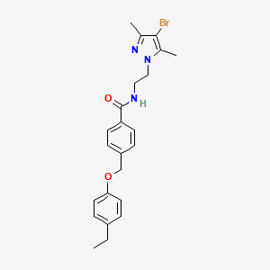 molecular formula C23H26BrN3O2 B4380844 N-[2-(4-bromo-3,5-dimethyl-1H-pyrazol-1-yl)ethyl]-4-[(4-ethylphenoxy)methyl]benzamide 