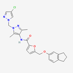 N~2~-{1-[(4-CHLORO-1H-PYRAZOL-1-YL)METHYL]-3,5-DIMETHYL-1H-PYRAZOL-4-YL}-5-[(2,3-DIHYDRO-1H-INDEN-5-YLOXY)METHYL]-2-FURAMIDE