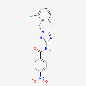 molecular formula C16H11Cl2N5O3 B4380881 N-[1-(2,6-dichlorobenzyl)-1H-1,2,4-triazol-3-yl]-4-nitrobenzamide 