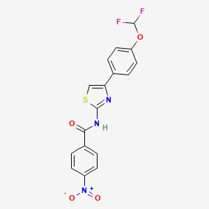 molecular formula C17H11F2N3O4S B4380884 N-{4-[4-(difluoromethoxy)phenyl]-1,3-thiazol-2-yl}-4-nitrobenzamide 