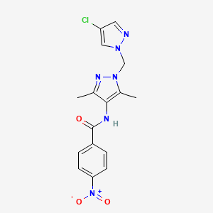 N~1~-{1-[(4-CHLORO-1H-PYRAZOL-1-YL)METHYL]-3,5-DIMETHYL-1H-PYRAZOL-4-YL}-4-NITROBENZAMIDE