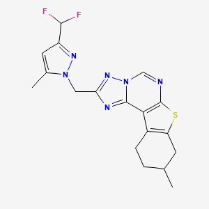 2-{[3-(difluoromethyl)-5-methyl-1H-pyrazol-1-yl]methyl}-9-methyl-8,9,10,11-tetrahydro[1]benzothieno[3,2-e][1,2,4]triazolo[1,5-c]pyrimidine